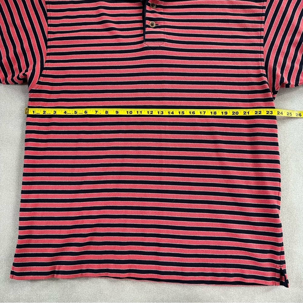 Cutter & Buck Striped Cotton Polo Shirt. Coral/Black. 1XB - Picture 5 of 6